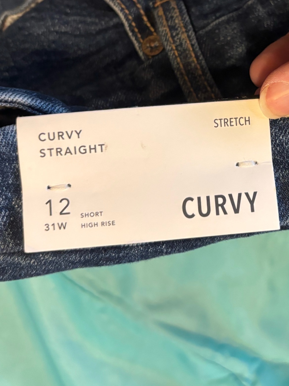 NWT American Eagle Curvy Straight Stretch jeans sz 12 Short - Picture 4 of 6